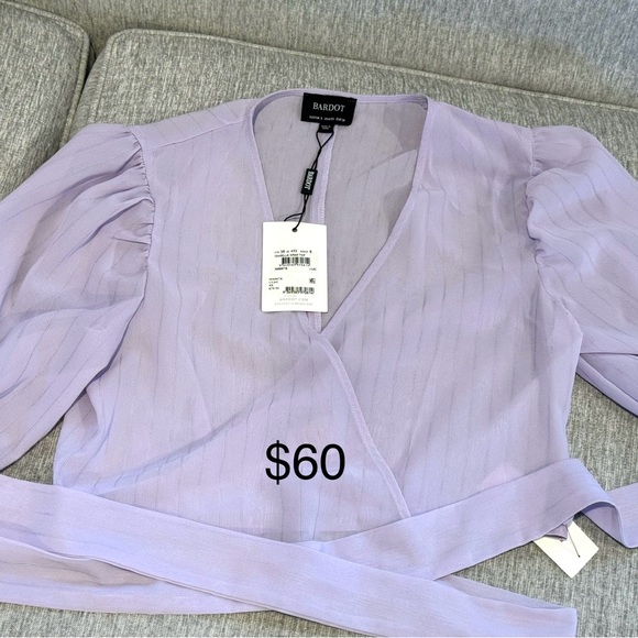 Bardot Tops - Isabella Cropped Wrap Top In Lilac